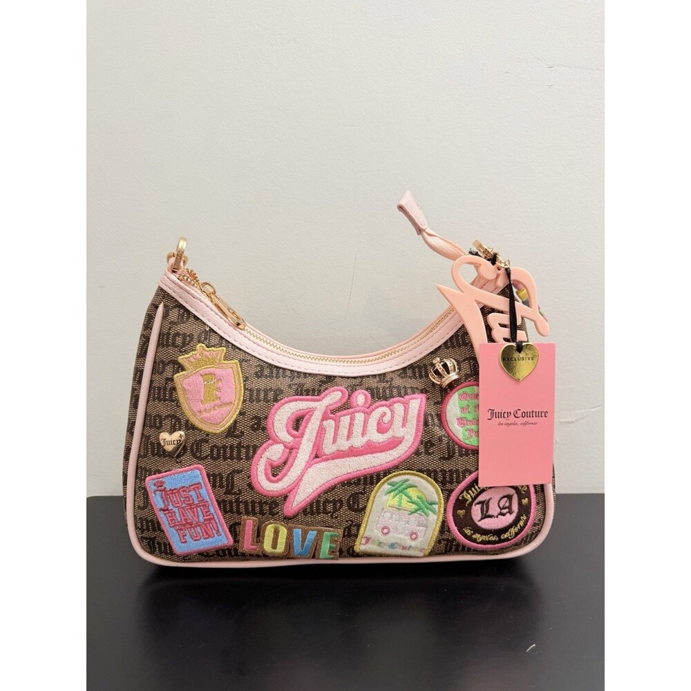 NWT Juicy Couture Run The World Shoulder Bag - Taupe / Dark Brown
